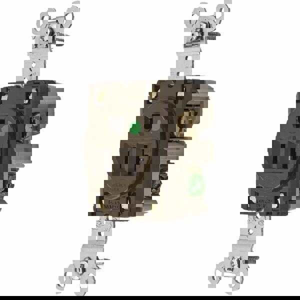 Straight Blade Single Receptacle: NEMA 5-20R, 20 Amps, Grounded